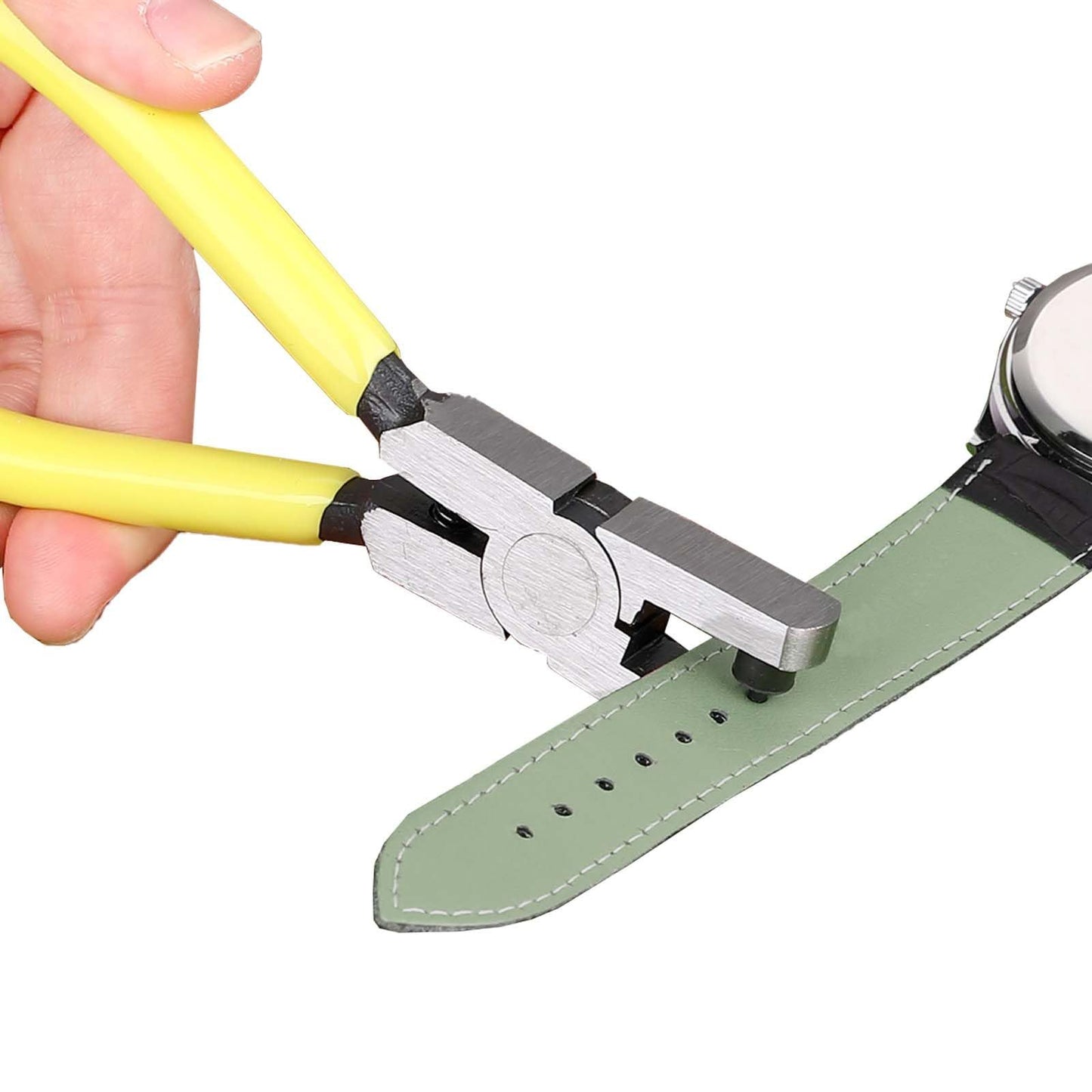 2 pack Watch Band Leather Hole Punch Plier Universal 2.0mm Shoe Strap Hole Puncher Wrist Belt Punch Hole Tool Puncher Pliers Repair Tools Suitable for Belts, Shoes, Fabric, DIY Crafts Projects
