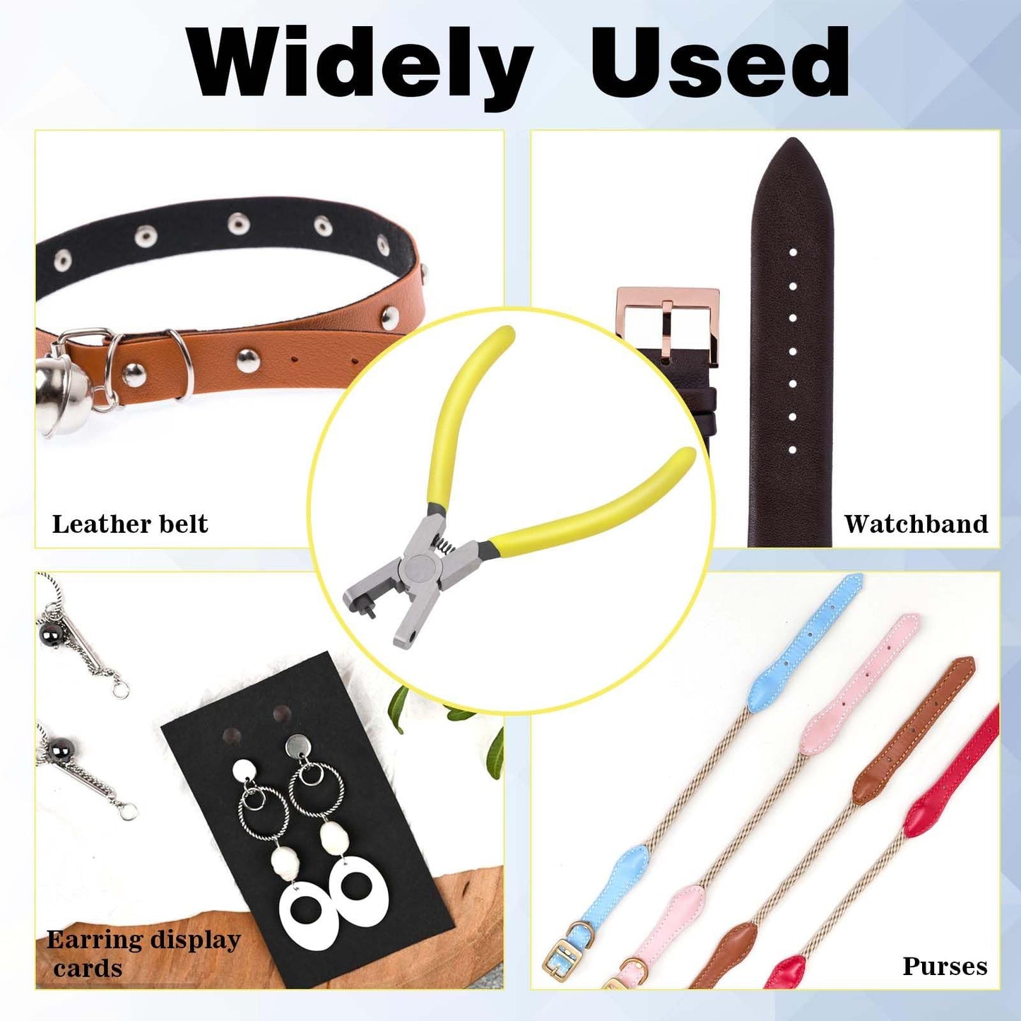 2 pack Watch Band Leather Hole Punch Plier Universal 2.0mm Shoe Strap Hole Puncher Wrist Belt Punch Hole Tool Puncher Pliers Repair Tools Suitable for Belts, Shoes, Fabric, DIY Crafts Projects