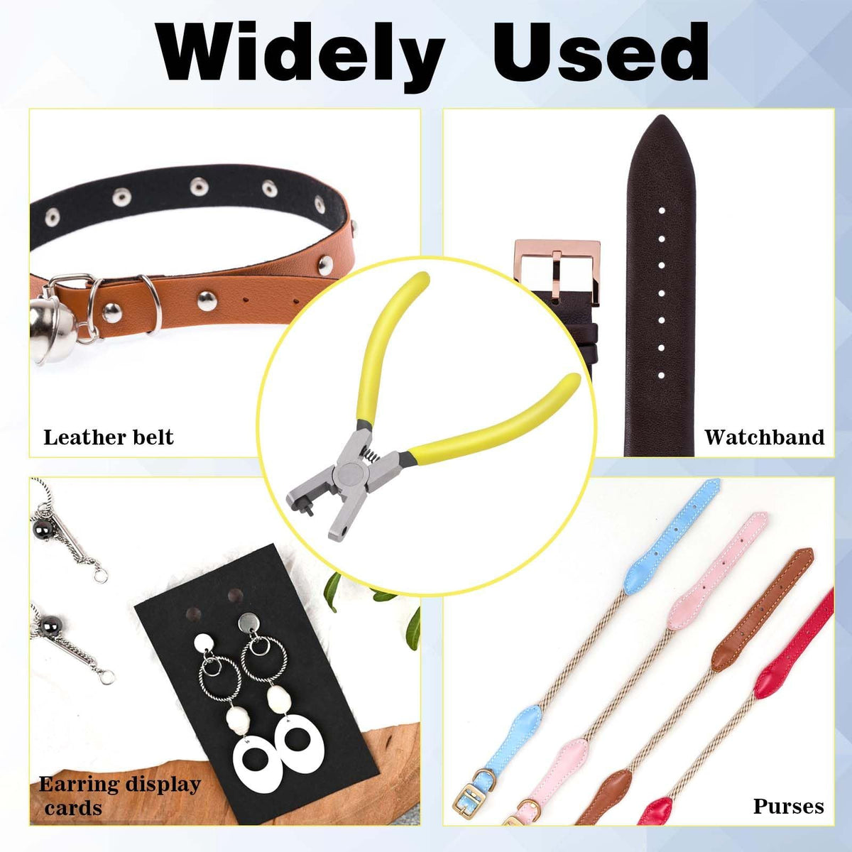 2 pack Watch Band Leather Hole Punch Plier Universal 2.0mm Shoe Strap Hole Puncher Wrist Belt Punch Hole Tool Puncher Pliers Repair Tools Suitable for Belts, Shoes, Fabric, DIY Crafts Projects