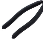 Glass Running Pliers With Curved Jaws - Professional Glass Breaking Tool for Stained Work, Key Fob Hardware Install, Mosaics - Black With 2 of Rubber Tips 8-Inch