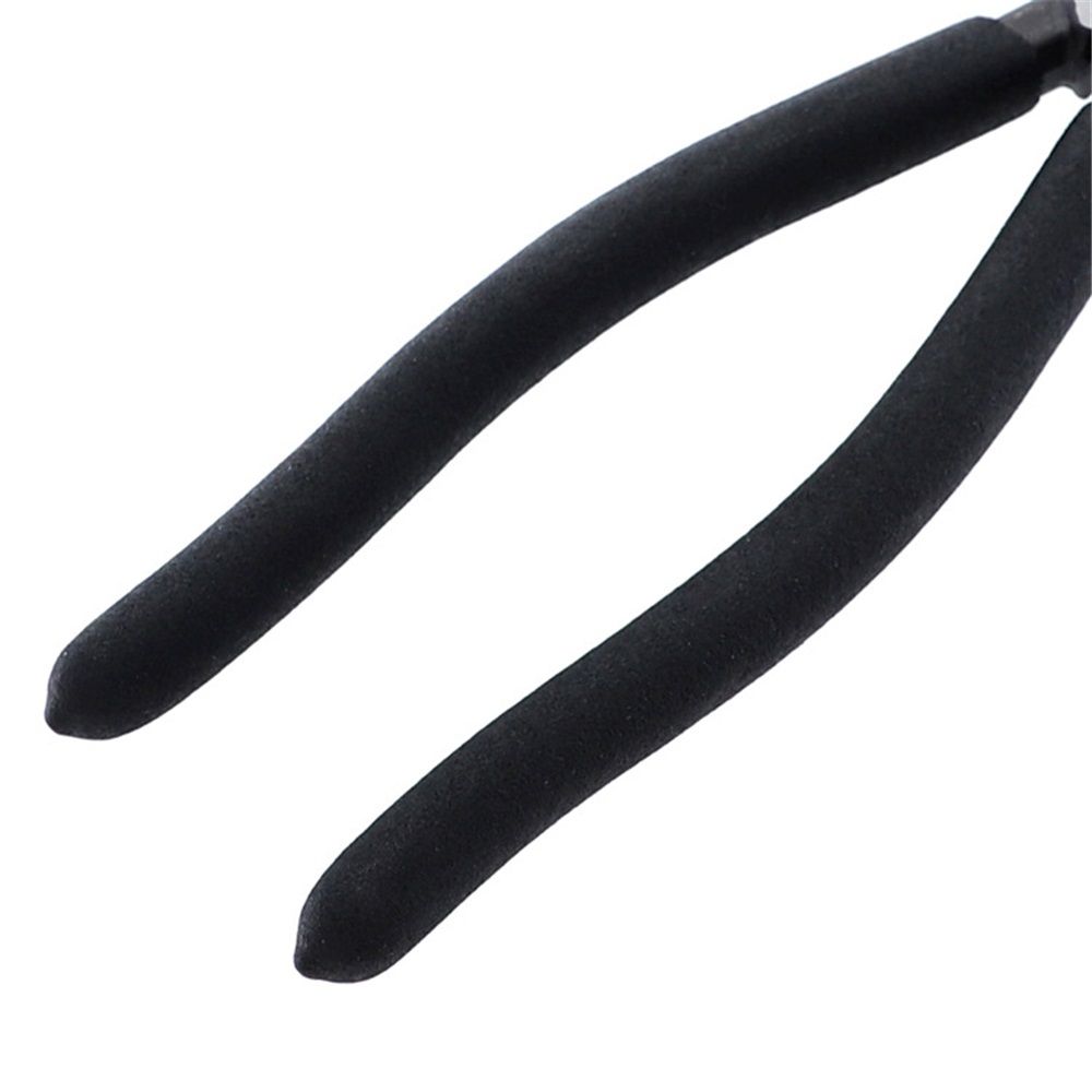 Glass Running Pliers With Curved Jaws - Professional Glass Breaking Tool for Stained Work, Key Fob Hardware Install, Mosaics - Black With 2 of Rubber Tips 8-Inch