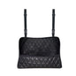 Car Net Pocket Handbag Holder Between Seats, Luxury Quilted Purse Car Organizer With 2 Extra Pockets For Storage, Black