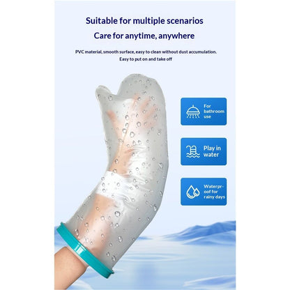 Cast Covers for Shower Arm Waterproof Adult Soft Comfortable Watertight Seal Keep Wounds Dry,Bath,Bandage Protector Cover Broken Hand,Wrist,Finger,Elbow Reusable（Adult short arm）