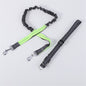 Hands-Free Waist Leash for Dog Walking, Running and Hiking, Adjustable Belt with Double Handle, Reflective Bungee Design for Large & Medium Dogs (Green 2.5cm *70-120cm)