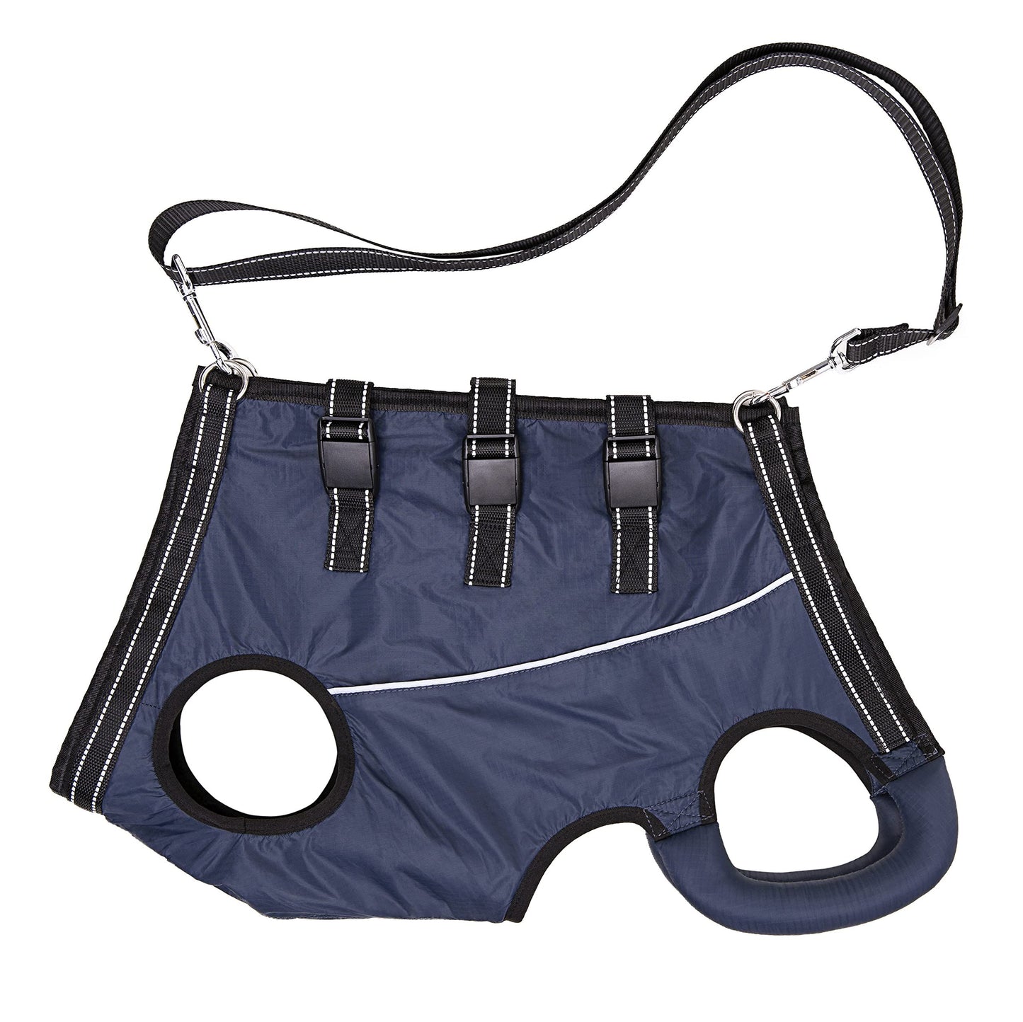 Back Legs with Handles,Adjustable Dog Lift Sling Carrier for Senior, Disabled, Joint Injuries, Arthritis, Loss of Stability Dogs（Navy blue M）