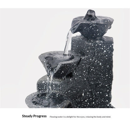 Indoor Fountain Ornament,Mini Tabletop Fountain Water Fountain Crafts for Indoor Home Office Table Decoration, Holiday