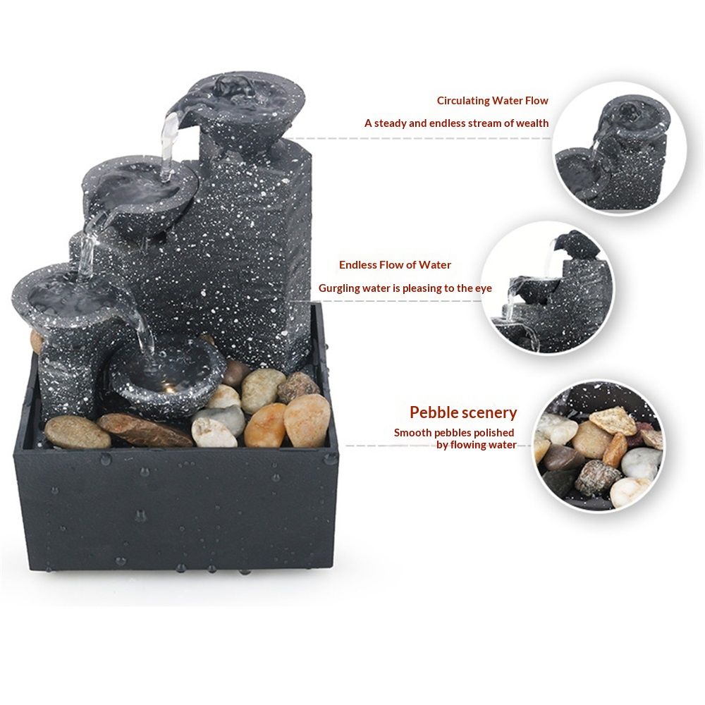 Indoor Fountain Ornament,Mini Tabletop Fountain Water Fountain Crafts for Indoor Home Office Table Decoration, Holiday