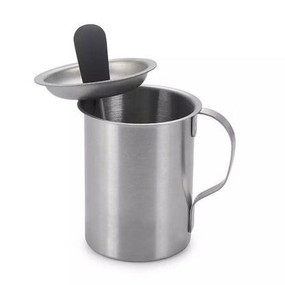 Stainless steel oil pot brush integrated oil pot silicone oil brush bottle barbecue oil pot with brush, used for cooking and grilling