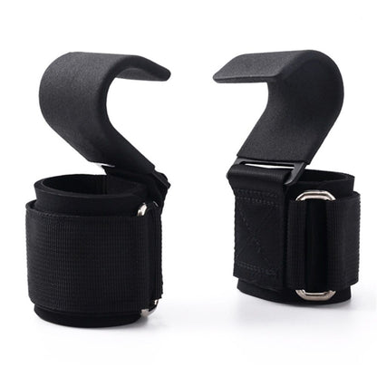SPORTIC Weight Lifting Hooks (Pair) - Heavy Duty Lifting Wrist Straps, Hand Grip Support for Deadlifts, Pull Ups, Shrugs, Weightlifting Hooks Gym Gloves for Men and Women（Metal assist plate）