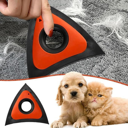 Mini Pet Hair Remover Triangle (Orange) – Eco‑Friendly, Reusable Lint & Fur Cleaner for Carpets, Furniture, Clothing & Auto Interior – Ergonomic Precision Tool