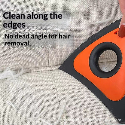Mini Pet Hair Remover Triangle (Orange) – Eco‑Friendly, Reusable Lint & Fur Cleaner for Carpets, Furniture, Clothing & Auto Interior – Ergonomic Precision Tool