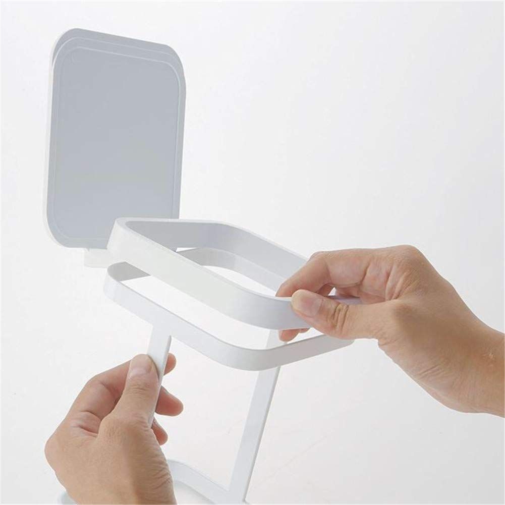 Countertop Trash Can Garbage Bag Holder for Home Kitchen Desktop trash bin, home kitchen storage bin, office paper basket（white）