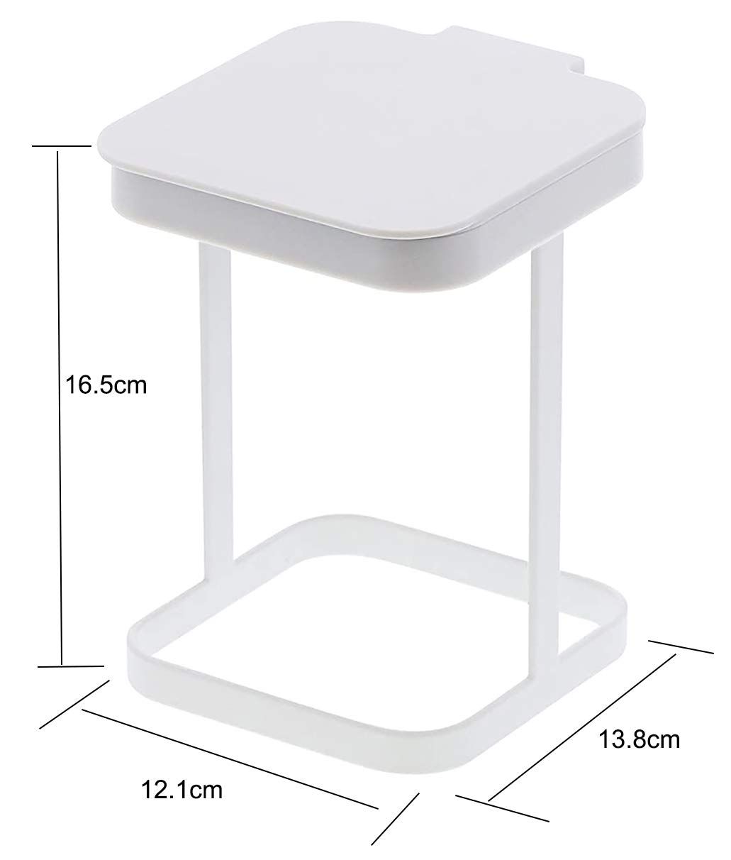 Countertop Trash Can Garbage Bag Holder for Home Kitchen Desktop trash bin, home kitchen storage bin, office paper basket（white）