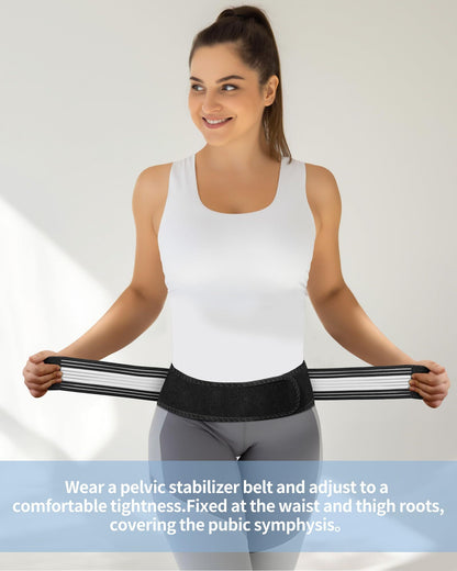 Sacroiliac  Joint Hip Belt - Lower Back Support Brace for Men and Women - Pelvic Support Belt -  Belt - Sciatica Pelvis Lumbar Hip Pain Relief（110cm）
