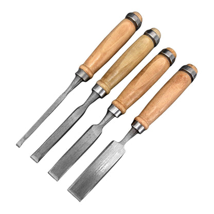 Carbon Steel Carving  Semicircle Wood Chisel Set DIY Woodworking Handle Carpentry Tools Pack of 4（50 carbon steel 4PC）