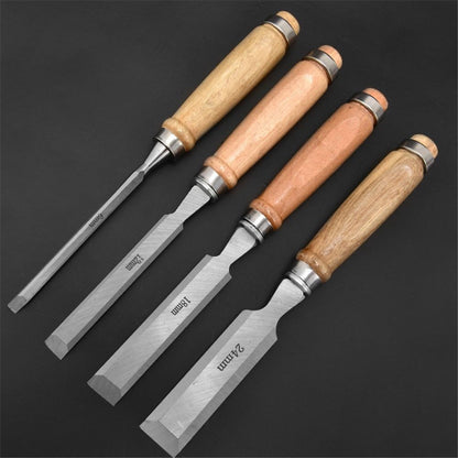 Carbon Steel Carving  Semicircle Wood Chisel Set DIY Woodworking Handle Carpentry Tools Pack of 4（50 carbon steel 4PC）