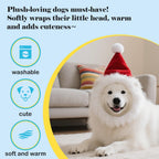 Christmas Dog Santa Costume, Adjustable Red Santa Hat with White Beard Wig, Christmas Costumes for Small Medium Large Dogs (White, M)