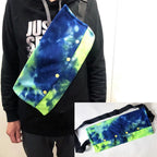 Small Animal Sling Carrier,Adjustable Strap  Soft Coral Fleece Beardie Snuggle Sling Bag ( blue-green)