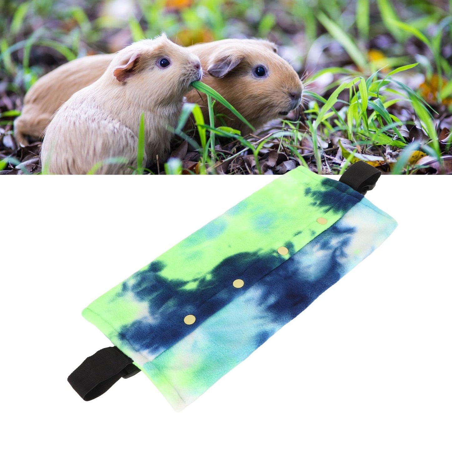 Small Animal Sling Carrier,Adjustable Strap  Soft Coral Fleece Beardie Snuggle Sling Bag ( blue-green)