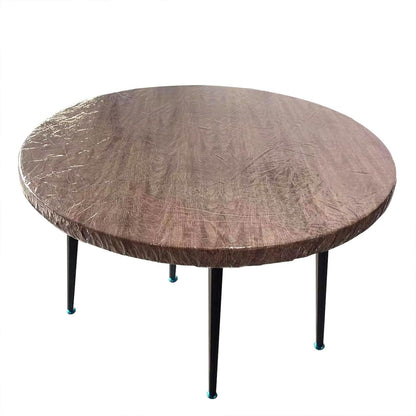 Clear Round Fitted Vinyl Tablecloth for  Diameter Tables - Heavy Duty Elasticized Table Cover Elastic Edged Plastic Table Cloth Protector（76*243CM）