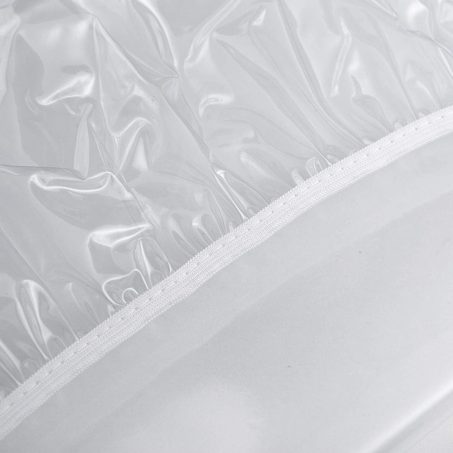 Clear Round Fitted Vinyl Tablecloth for  Diameter Tables - Heavy Duty Elasticized Table Cover Elastic Edged Plastic Table Cloth Protector（76*243CM）