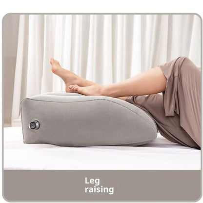 Inflatable Leg Elevation Pillow, Wedge Pillow for Sleeping, Portable Wedge Pillow, Improve Circulataion and Reduce Swelling, for Sleeping, Recovery, Pregnant (Grey+Grey storage bag)