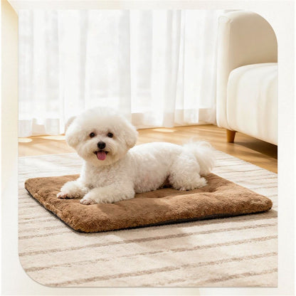 Self Warming Cat Bed Pad Self Heating Pet Mat Warmer Bed Mat for Feral and Indoor Washable Thermal Pet Kennel Pad with Anti-Slip Bottom(Brown,M 45*70*5cm)