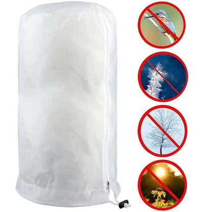 2 Pack Rounded Top Plant Covers Freeze Protection for Winter, 60*80cmTree Frost Protection Blankets Outdoor With Zipper/Drawstring, for Shrub Bush Fruit Tree Potte(White)