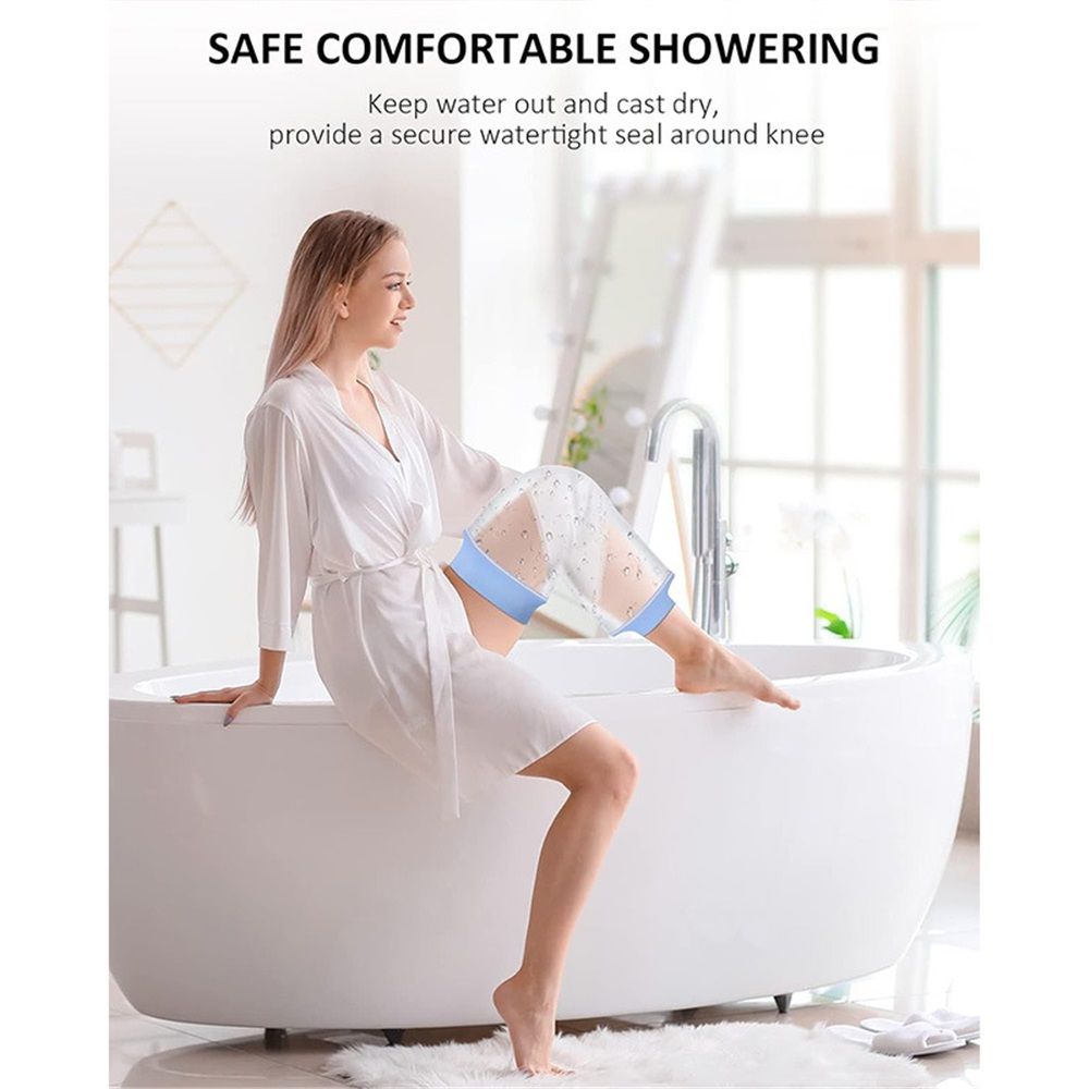 Knee Cast Cover for Shower Waterproof Knee Cover for Shower after Surgery Reusable Cast Bag After Surgery for Wound, Burns, Bandage（1 pcs）