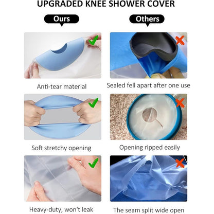 Knee Cast Cover for Shower Waterproof Knee Cover for Shower after Surgery Reusable Cast Bag After Surgery for Wound, Burns, Bandage（1 pcs）