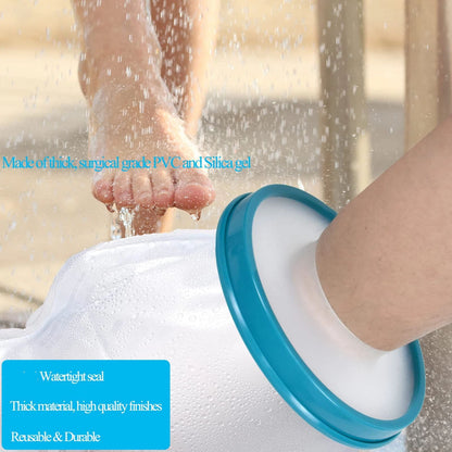 1 pcs Water Proof Leg Cast Cover for Shower, Showering Foot, Watertight Foot Protector for Leg and Foot Surgeries, Cast Bag for Shower (16Wx29L, White)