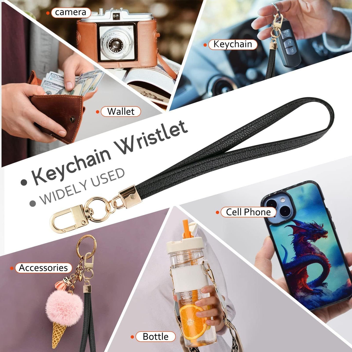 2 pack Small Wristlet Wallets for Women Credit Card Holder Wallet Keychain Wristlet Wallet Credit Card Wallets for Women (Black)