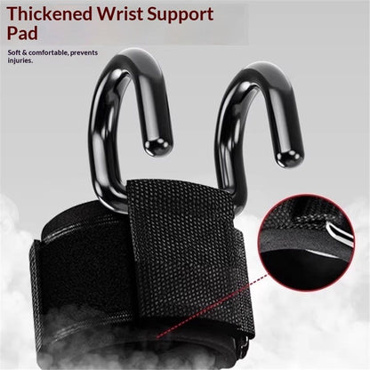 Weight Lifting Hooks (Pair), Wrist Strap Hooks for Weightlifting, Adjustable Men and Women Gym Lifting Straps Hook for Pull-Ups, Deadlifts, Strength Training, and Fitness Workouts