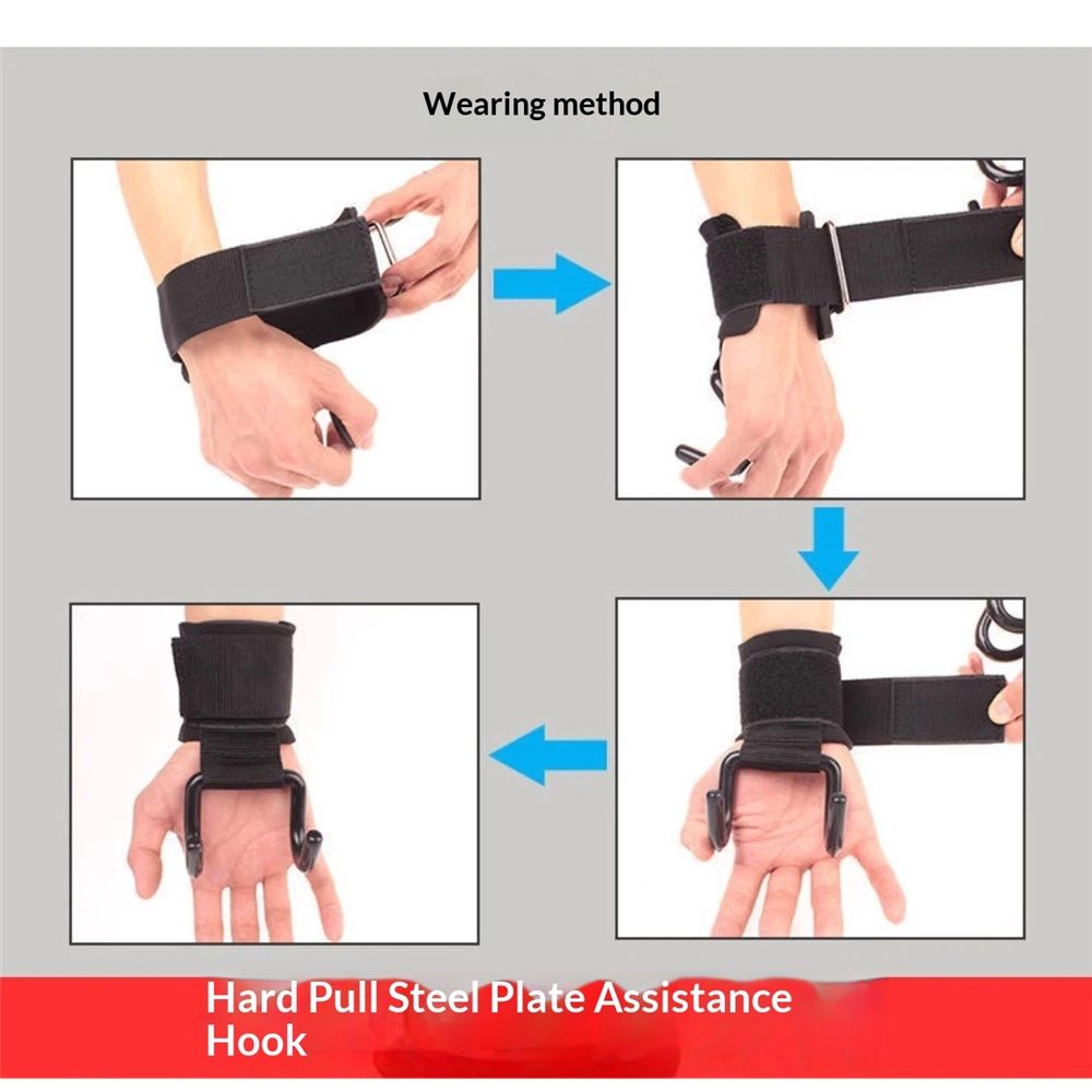 Weight Lifting Hooks (Pair), Wrist Strap Hooks for Weightlifting, Adjustable Men and Women Gym Lifting Straps Hook for Pull-Ups, Deadlifts, Strength Training, and Fitness Workouts