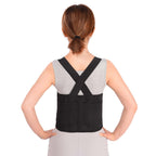 Care Back Brace for Work with Suspenders - Back Support Belt - Adjustable, Light, Breathable - Posture (Black, Size XL)