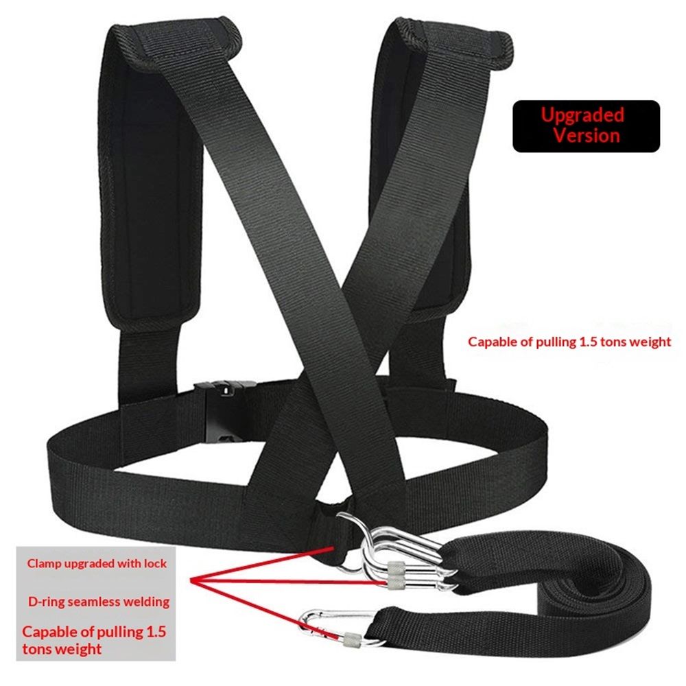 Sled Harness Tire Pulling Harness Pull Strap with Reinforced Lock, Can Pull up to 1.5T for Fitness Weight Sled Training Speed Chute Harness Trainer Football Workout Equipment