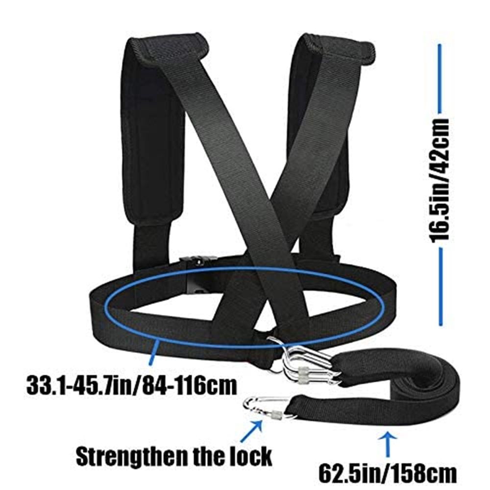 Sled Harness Tire Pulling Harness Pull Strap with Reinforced Lock, Can Pull up to 1.5T for Fitness Weight Sled Training Speed Chute Harness Trainer Football Workout Equipment