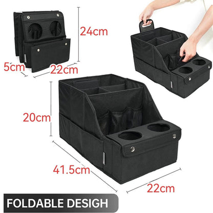 Car Seat Organizer- Backseat Car Organizer with 11 Storages Compartments and 2 Cup Holders, Organizers and Storage, Front Seat for Travel Kids,Black