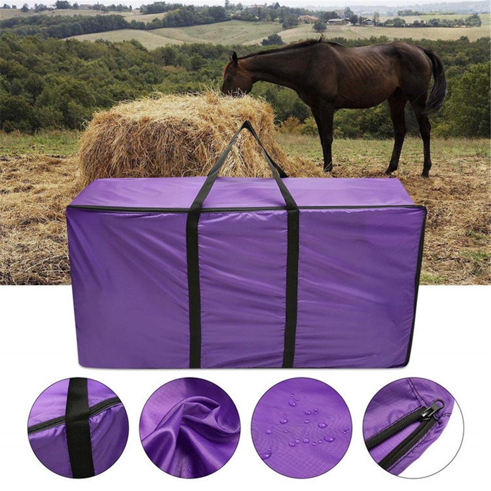 Hay Bale Storage Bag, Horse and Livestock Hay Bale Bag, Large Tote Waterproof Collapsible Bag Hay Bale Tote Bag with Zipper