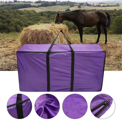 Hay Bale Storage Bag, Horse and Livestock Hay Bale Bag, Large Tote Waterproof Collapsible Bag Hay Bale Tote Bag with Zipper