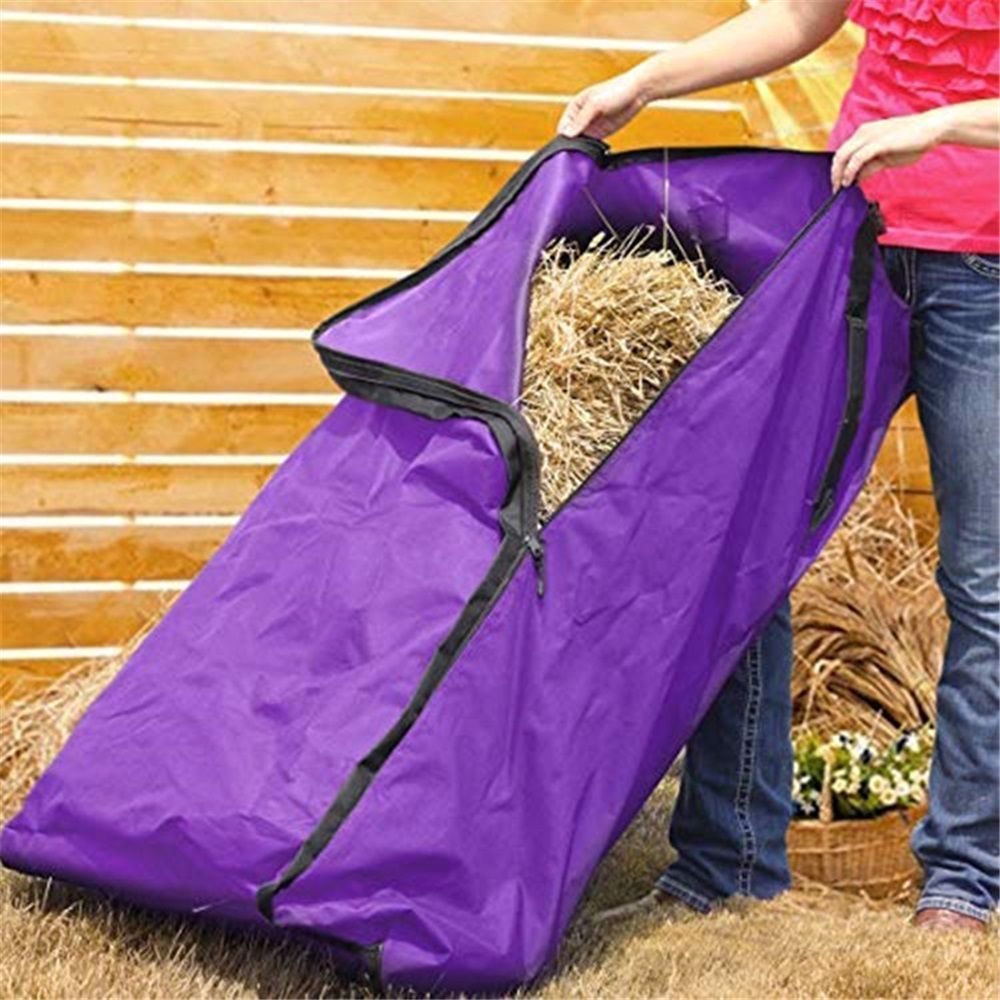 Hay Bale Storage Bag, Horse and Livestock Hay Bale Bag, Large Tote Waterproof Collapsible Bag Hay Bale Tote Bag with Zipper
