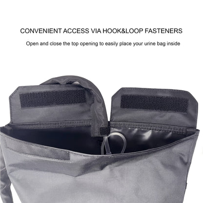 Urine Drainage Bag Holder with Update Catheter Pipe Cover and Adjustable Shoulder Straps, Catheter Bag Covers Front and Back with Catheter Bags - Crossbody or Hangs (Black，noiy bag)