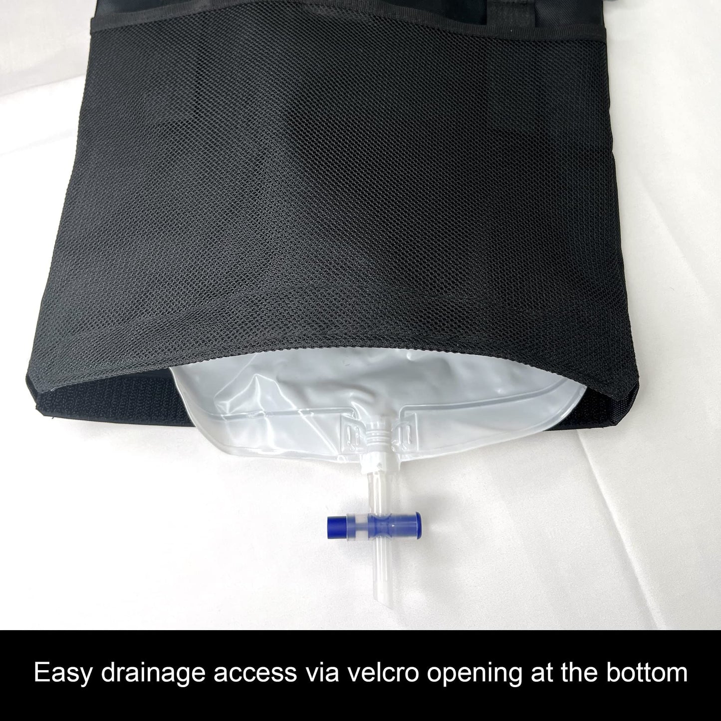 Urine Drainage Bag Holder with Update Catheter Pipe Cover and Adjustable Shoulder Straps, Catheter Bag Covers Front and Back with Catheter Bags - Crossbody or Hangs (Black，noiy bag)