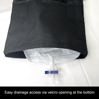 Urine Drainage Bag Holder with Update Catheter Pipe Cover and Adjustable Shoulder Straps, Catheter Bag Covers Front and Back with Catheter Bags - Crossbody or Hangs (Black，noiy bag)