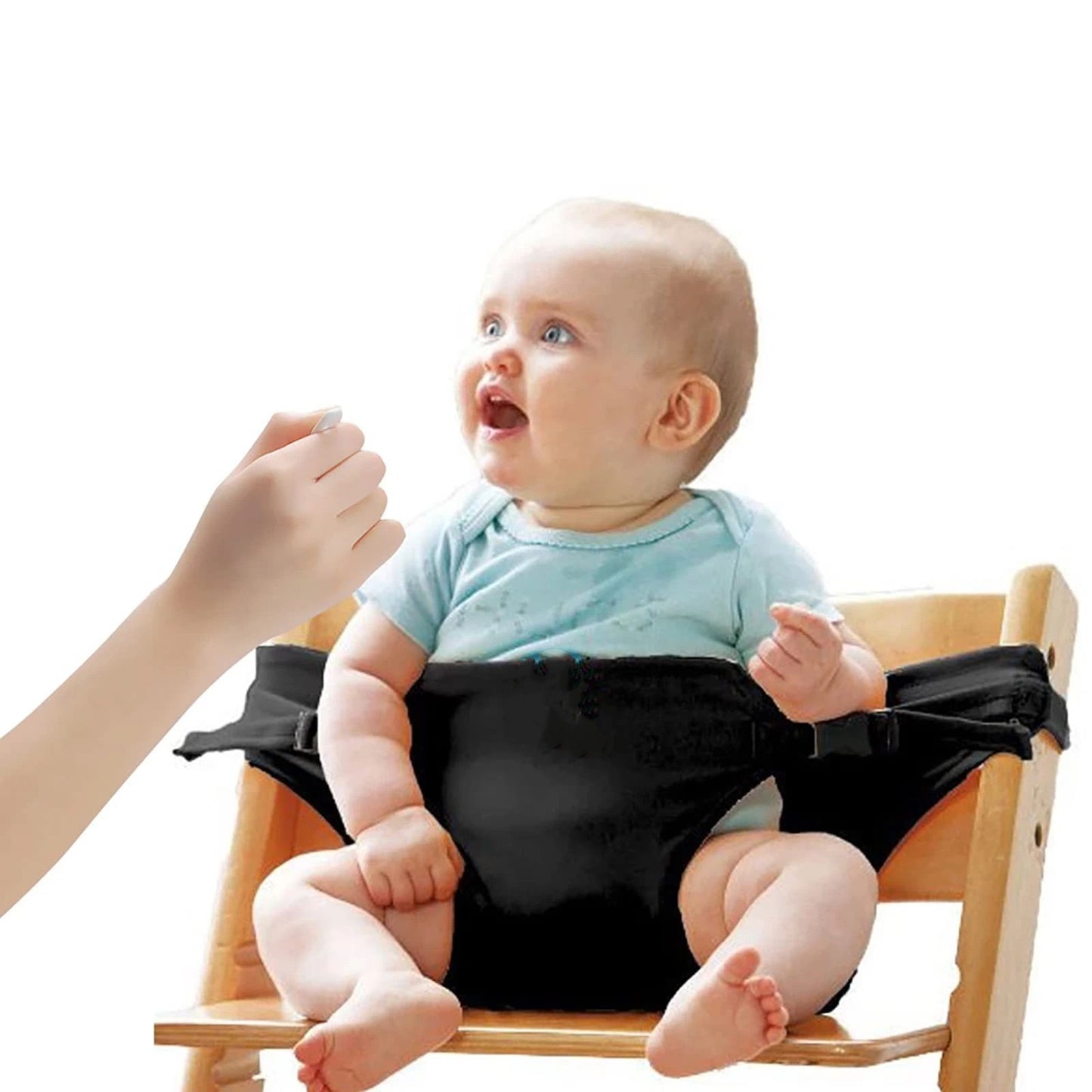 Harness Seat for High Chair Baby Feeding Safety Seat with Strap, Toddler Booster Harness Belt Portable Dining Seat Strap for Travel Home Restaurant Shopping (Black)