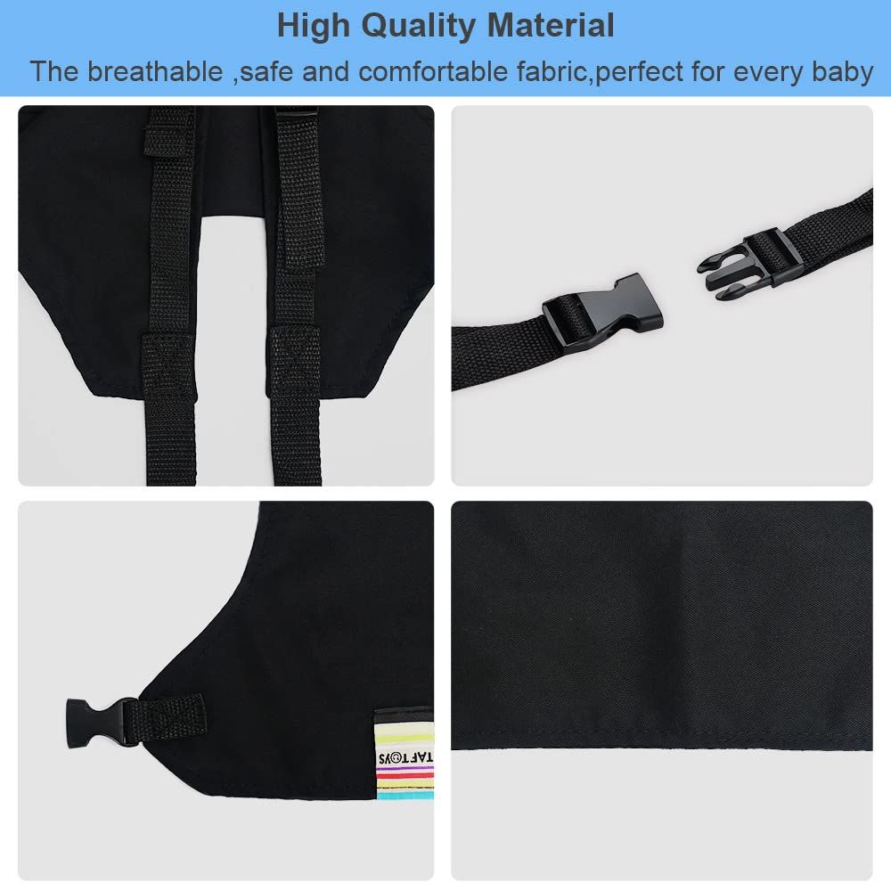 Harness Seat for High Chair Baby Feeding Safety Seat with Strap, Toddler Booster Harness Belt Portable Dining Seat Strap for Travel Home Restaurant Shopping (Black)