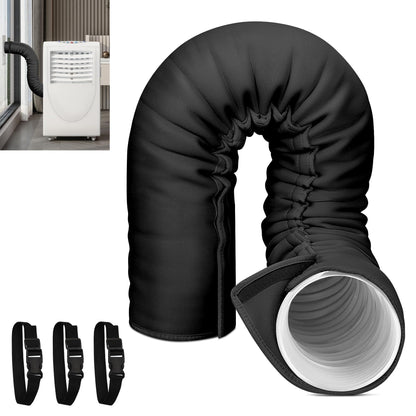 Portable AC Hose Insulation Sleeve, Portable Air Conditioners Insulated Hose Cover Wrap, Fit 5" & 5.9" Diameter Exhaust Hose, Easy Installation with 3*Adjustable Buckle Straps, Black