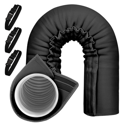Portable AC Hose Insulation Sleeve, Portable Air Conditioners Insulated Hose Cover Wrap, Fit 5" & 5.9" Diameter Exhaust Hose, Easy Installation with 3*Adjustable Buckle Straps, Black