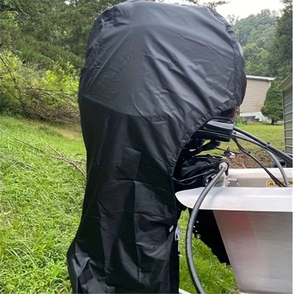 Outboard Motor Covers, Trailerable Full Boat Engine Cover Waterproof Heavy Duty Oxford Fabric with Zipper, Fits 60-100HP Motors