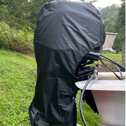 Outboard Motor Covers, Trailerable Full Boat Engine Cover Waterproof Heavy Duty Oxford Fabric with Zipper, Fits 60-100HP Motors